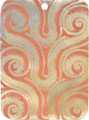 Mother of pearl shell rectangle in orange