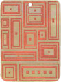 Mother of pearl shell rectangle in orange