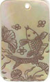 Mother of pearl shell rectangle in toffee