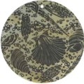 Mother of pearl shell round in black