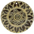 Mother of pearl shell round in black