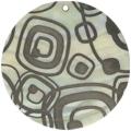 Mother of pearl shell round in black