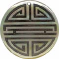Mother of pearl shell round in black