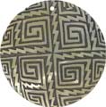 Mother of pearl shell round in black