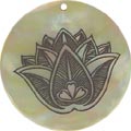 Mother of pearl shell round in black