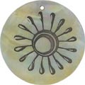 Mother of pearl shell round in black