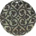 Mother of pearl shell round in black