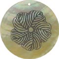 Mother of pearl shell round in black
