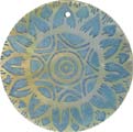 Mother of pearl shell round in blue