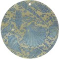 Mother of pearl shell round in blue