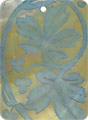 Mother of pearl shell round in blue
