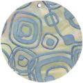 Mother of pearl shell round in blue