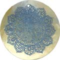 Mother of pearl shell round in blue
