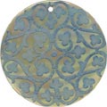 Mother of pearl shell round in blue