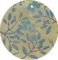 Mother of pearl shell round in blue