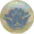 Mother of pearl shell round in blue