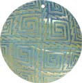 Mother of pearl shell round in blue