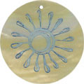 Mother of pearl shell round in blue