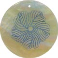 Mother of pearl shell round in blue Mother of pearl shell round in blue