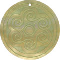 Mother of pearl shell round in celedon