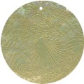 Mother of pearl shell round in celedon