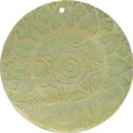 Mother of pearl shell round in celedon