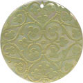 Mother of pearl shell round in celedon