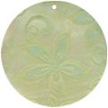 Mother of pearl shell round in celedon