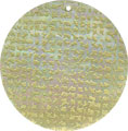 Mother of pearl shell round in celedon Mother of pearl shell round in celedon