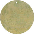 Mother of pearl shell round in celedon