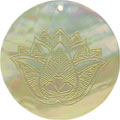 Mother of pearl shell round in celedon
