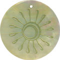 Mother of pearl shell round in celedon