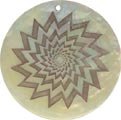 Mother of pearl shell round in gold
