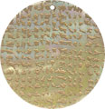 Mother of pearl shell round in gold Mother of pearl shell round in gold