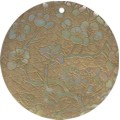 Mother of pearl shell round in gold