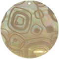 Mother of pearl shell round in gold
