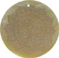 Mother of pearl shell round in gold