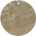Mother of pearl shell round in gold