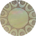 Mother of pearl shell round in gold