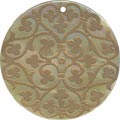 Mother of pearl shell round in gold