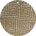 Mother of pearl shell round in gold