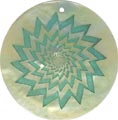 Mother of pearl shell round in green