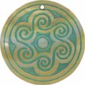 Mother of pearl shell round in green
