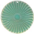 Mother of pearl shell round in green