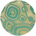 Mother of pearl shell round in green