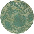 Mother of pearl shell round in green