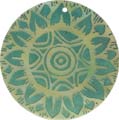 Mother of pearl shell round in green