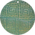 Mother of pearl shell round in green