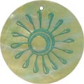 Mother of pearl shell round in green