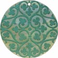 Mother of pearl shell round in green